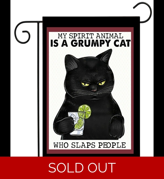 Spirit Animal Grumpy Cat Garden Flag